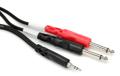Click to learn more about the Hosa CMP-159 Stereo Breakout Cable - 3.5mm TRS Male to Left and Right 1/4-inch TS Male - 10 foot