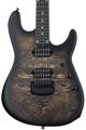 Click to learn more about the Ernie Ball Music Man Jason Richardson Signature Cutlass HH Electric Guitar - Natural Buckeye Burl