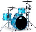 Click to learn more about the DW DWe 4-piece Drum Kit Bundle with Roland Electronic Cymbals and DW Hardware - Laser Blue Metallic Lacquer