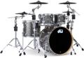 Click to learn more about the DW DWe 5-piece Drum Kit Bundle with Roland Electronic Cymbals and DW Hardware - Black Galaxy