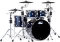 Click to learn more about the DW DWe 5-piece Drum Kit Bundle with Roland Electronic Cymbals and DW Hardware - Midnight Blue Metallic