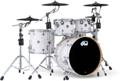 Click to learn more about the DW DWe 5-piece Drum Kit Bundle with Roland Electronic Cymbals and DW Hardware - White Marine Pearl