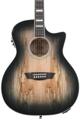 Click to learn more about the Washburn Deep Forest Spalted Maple Acoustic-electric Guitar - Black Fade, Sweetwater Exclusive