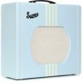 Click to learn more about the Supro Delta King 12 1 x 12-inch 15-watt Tube Combo Amp - Trinidad Blue, Sweetwater Exclusive