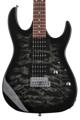 Click to learn more about the Ibanez Gio GRX70QA Electric Guitar - Transparent Black Sunburst