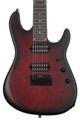 Click to learn more about the Sterling By Music Man 7-string Jason Richardson Signature Electric Guitar - Dark Scarlet Burst Satin