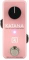 Click to learn more about the Keeley Mini Katana Clean Boost Pedal - New Light Pink, Sweetwater Exclusive