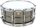 Click to learn more about the Ludwig Black Beauty 6.5 x 14-inch Brass Snare Drum with Tube Lugs - Black Nickel