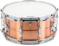 Click to learn more about the Ludwig Acro Copper Snare Drum - 6.5 x 14 inch - Brushed