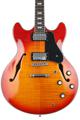 Click to learn more about the Sire Larry Carlton H7 Semi-hollow Electric Guitar - Cherry Sunburst