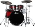 Click to learn more about the Ludwig Legacy Maple 4-piece Shell Pack - Red Burst with Black Nickel Hardware, Sweetwater Exclusive