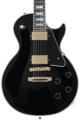 Click to learn more about the Gibson Custom Les Paul Custom Electric Guitar - Ebony, Ebony Fingerboard