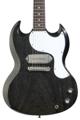 Click to learn more about the Gibson Custom Dealer Select 1963 SG Junior Electric Guitar - Silver Fox, Murphy Lab Light Aged