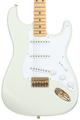 Click to learn more about the Fender Custom Shop Limited-edition 1954 Hardtail Stratocaster DLX Closet Classic Electric Guitar - India Ivory