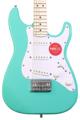 Click to learn more about the Squier Mini Stratocaster Electric Guitar - Sea Foam Green