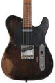 Click to learn more about the Fender Custom Shop Limited-edition 1950s Telecaster Electric Guitar - Ebony Transparent, Heavy Relic