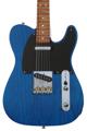 Click to learn more about the Fender Custom Shop American Custom Telecaster NOS Electric Guitar - Sapphire Blue Transparent