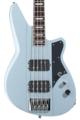 Click to learn more about the Reverend Thundergun Bass Guitar - Metallic Silver Freeze