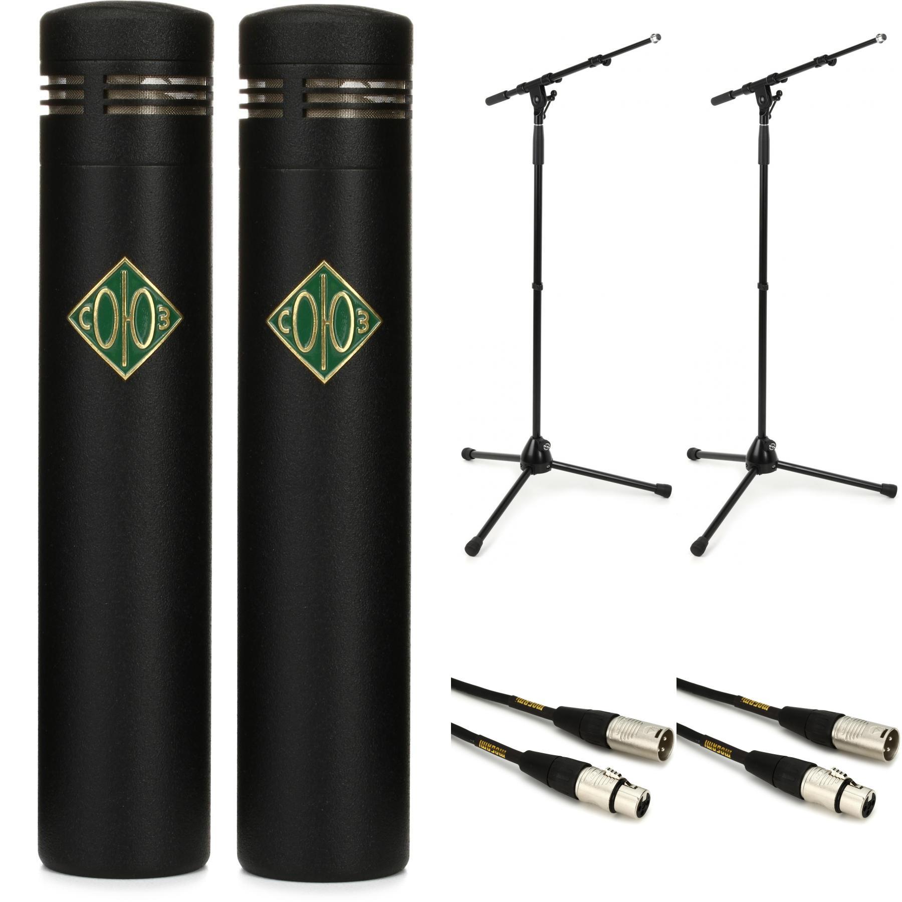 Soyuz 013 FET Small-diaphragm Multi-pattern Condenser Microphone Bundle with Stands and Cables (Stereo Pair - Black)