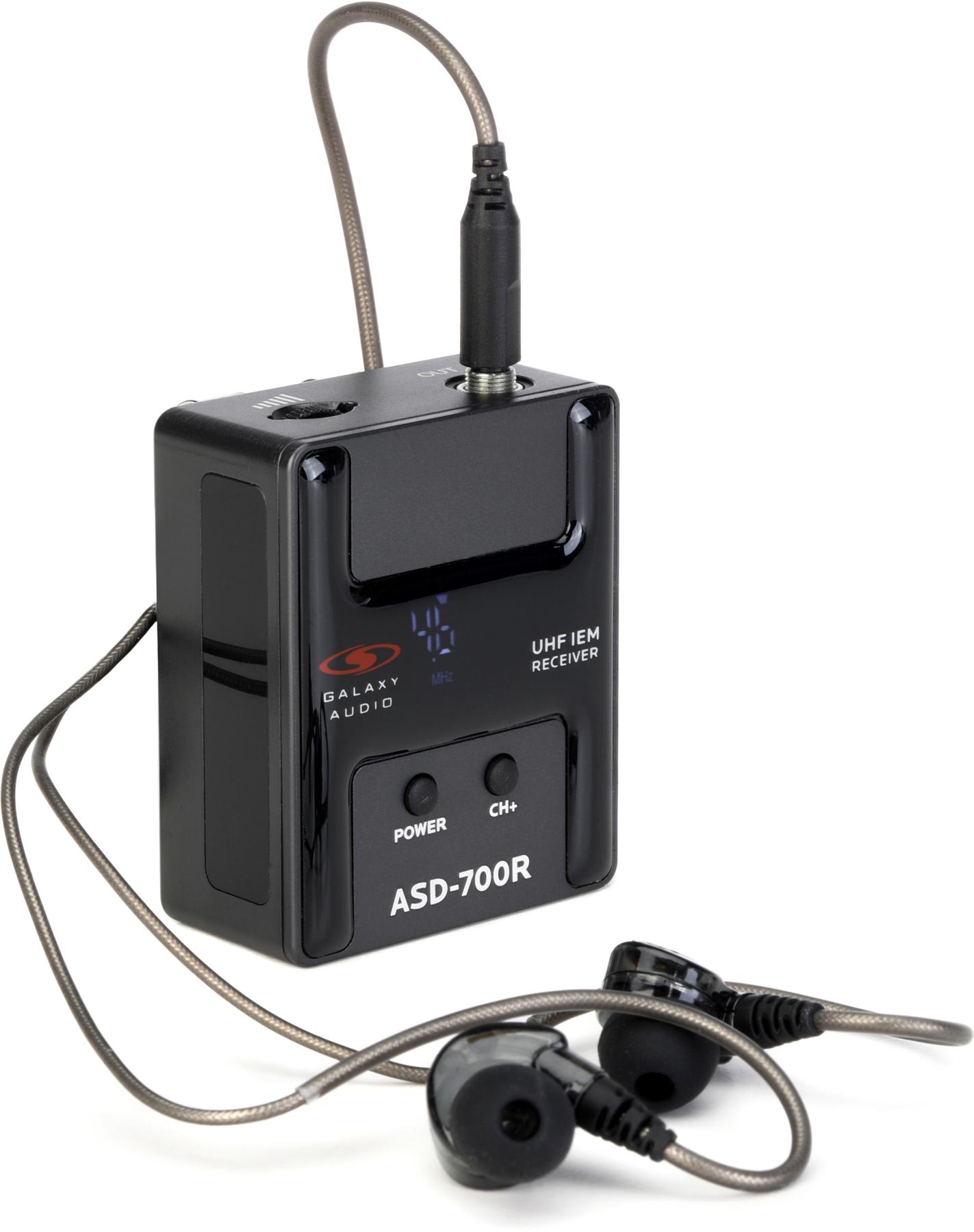 Galaxy Audio ASD-700R Digital UHF Wireless In-ear Monitoring Bodypack Receiver -
