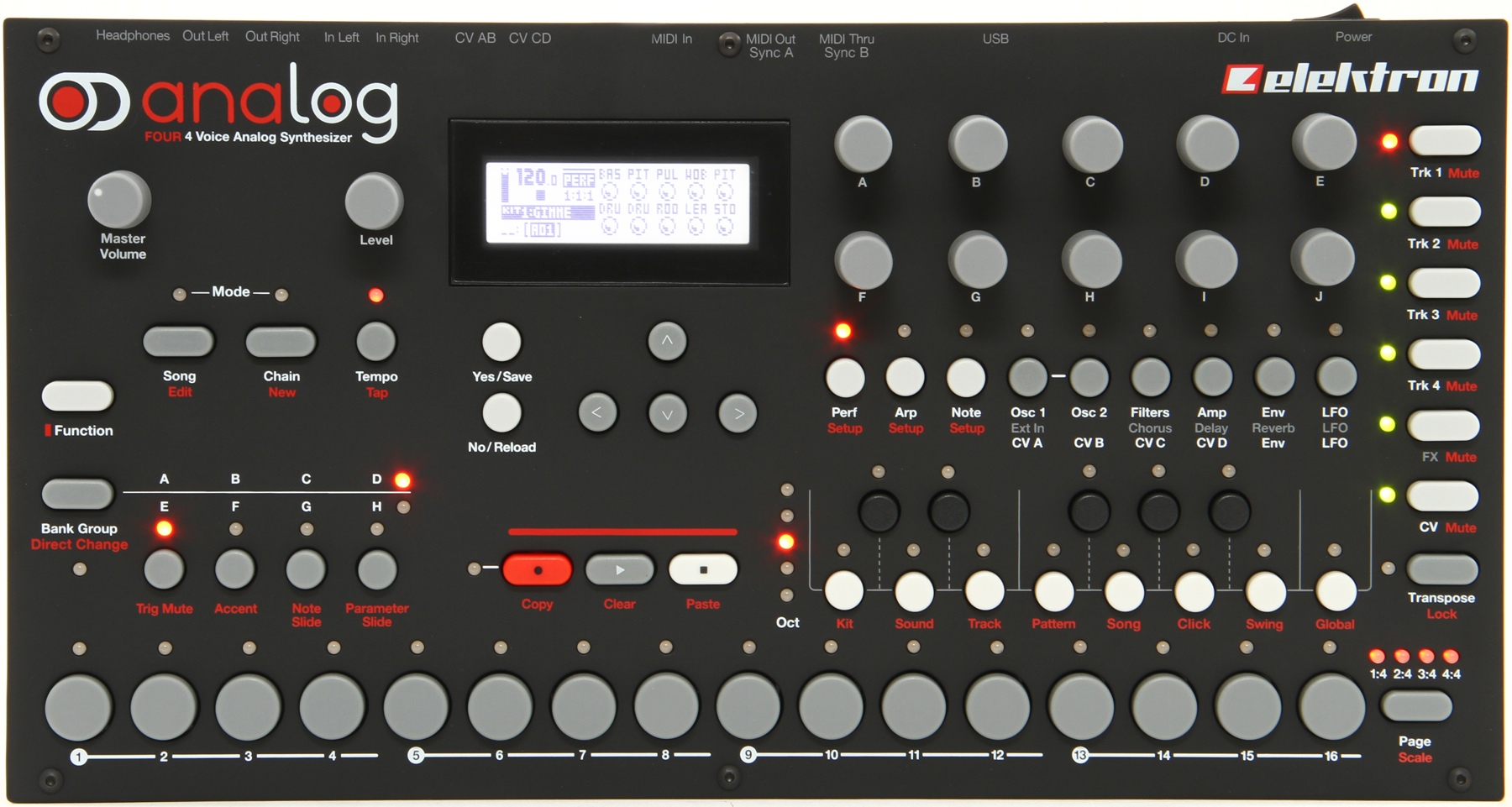 Analog Four 4-voice Analog Synthesizer with Sequencer