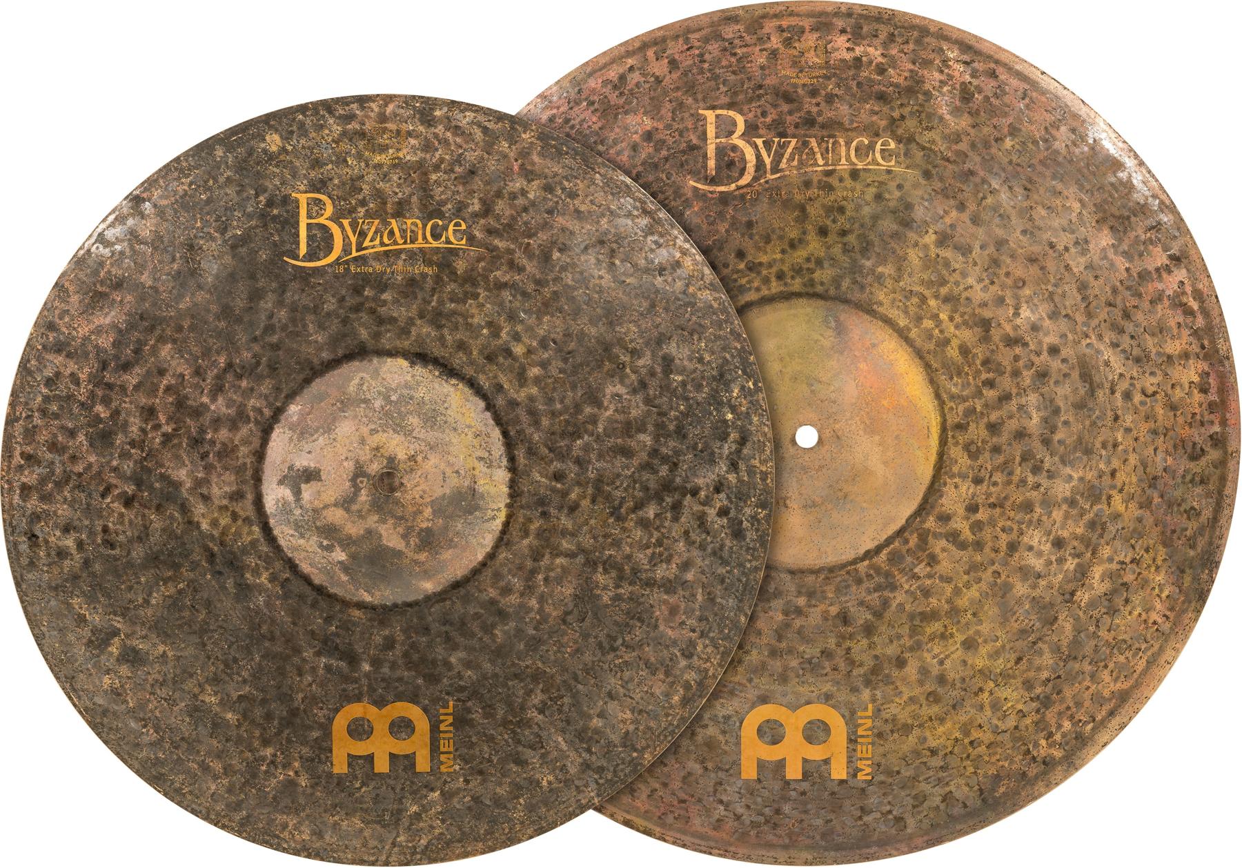 Meinl Cymbals Byzance Matched Crash Pack - 18 inch and 20 inch, Extra Dry Thin