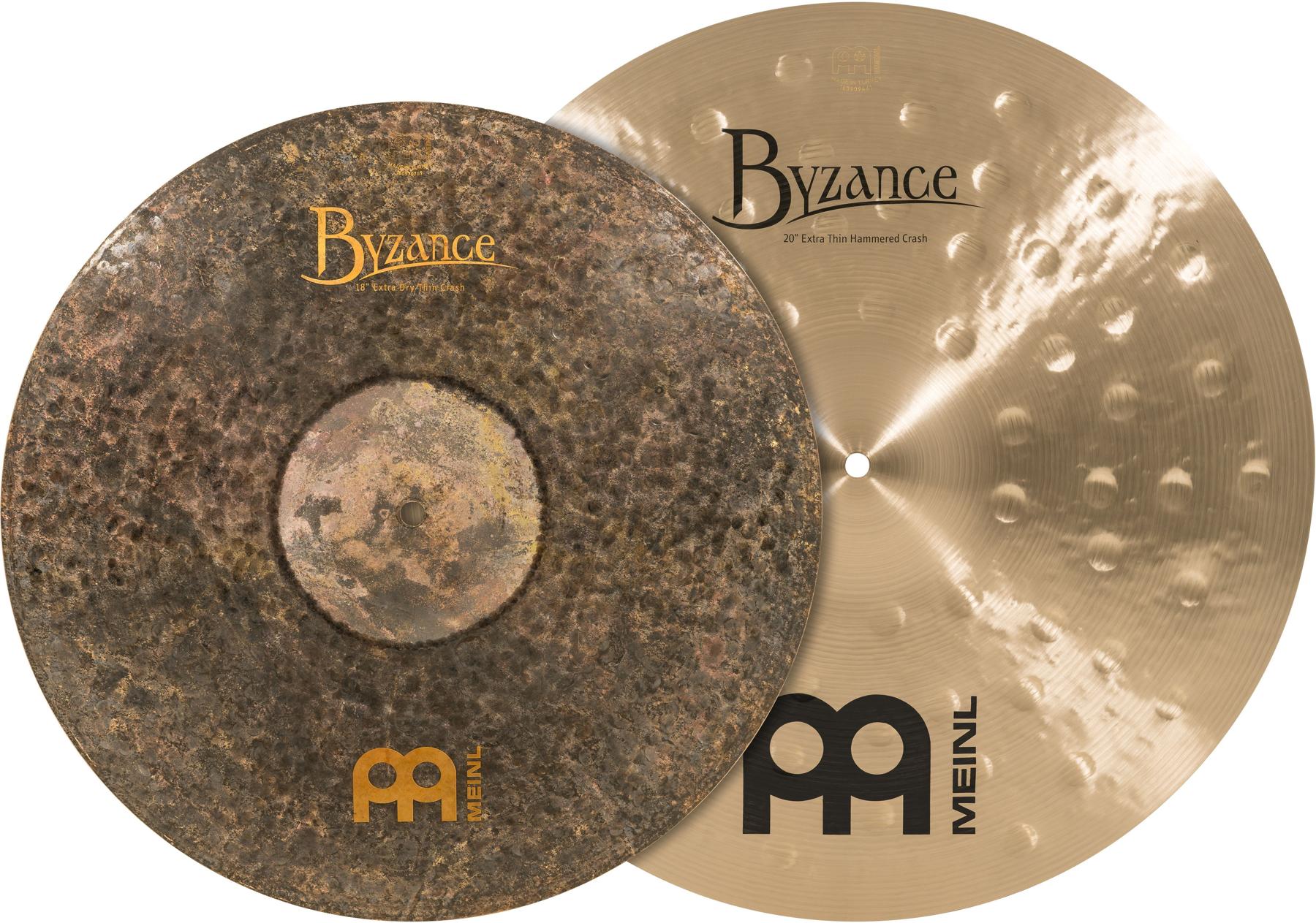 Meinl Cymbals Byzance Mixed Crash Pack - 18 inch Extra Dry Thin and 20 inch Hammered Traditional