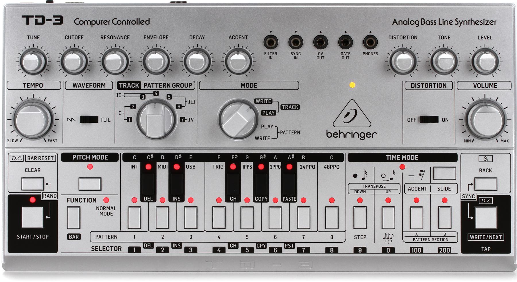 TD-3-SR Analog Bass Line Synthesizer - Silver