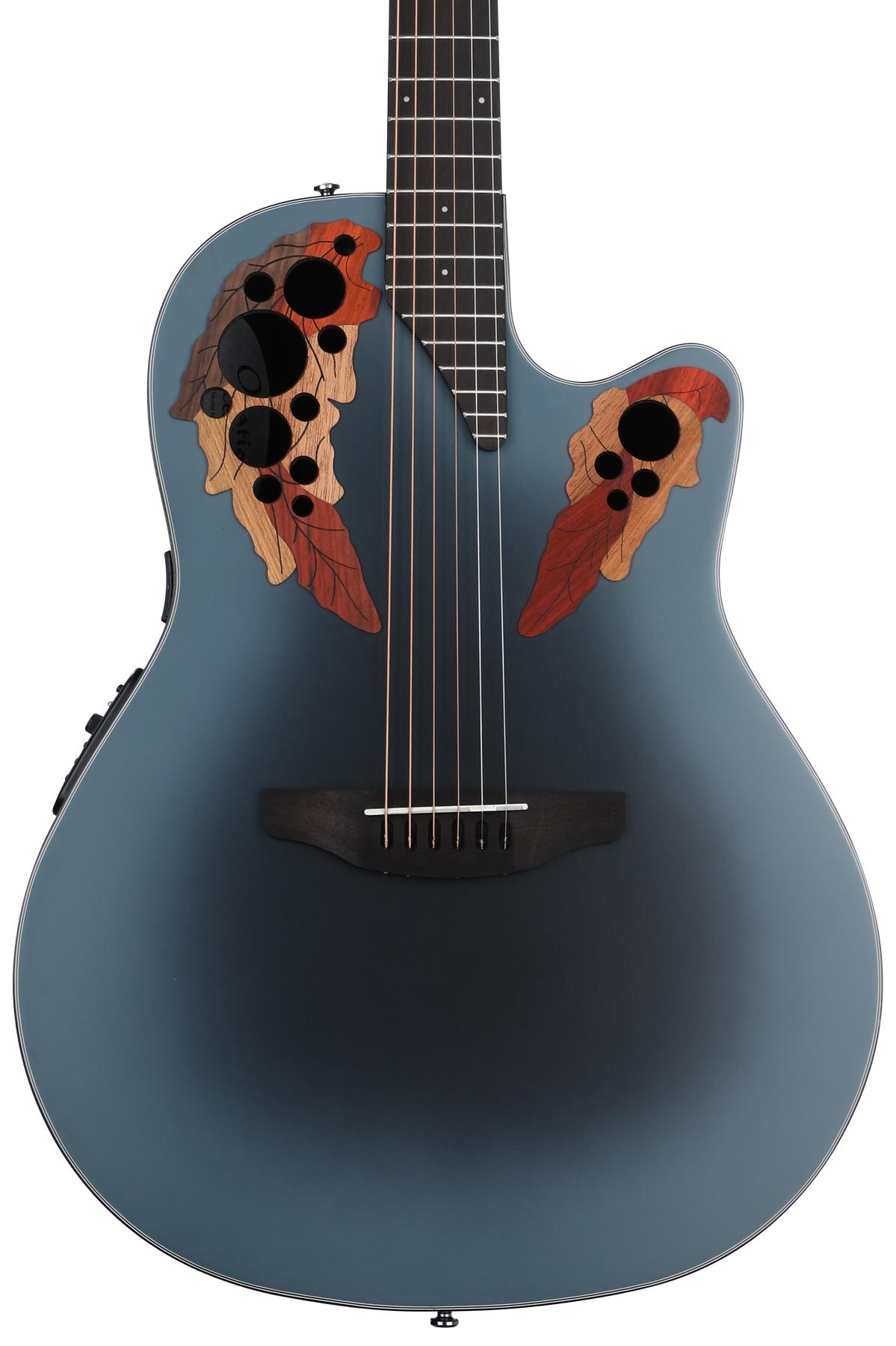 Ovation Celebrity Elite CE44-RBB Mid-Depth Acoustic-Electric Guitar -  Reverse Blue Burst