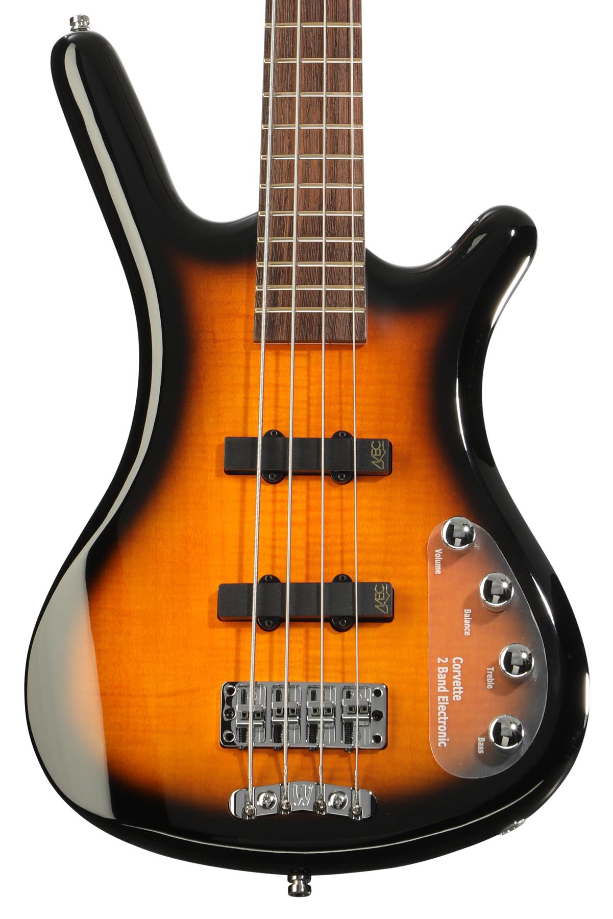 RockBass Corvette Classic 4-string Bass Guitar - Almond Sunburst Transparent
