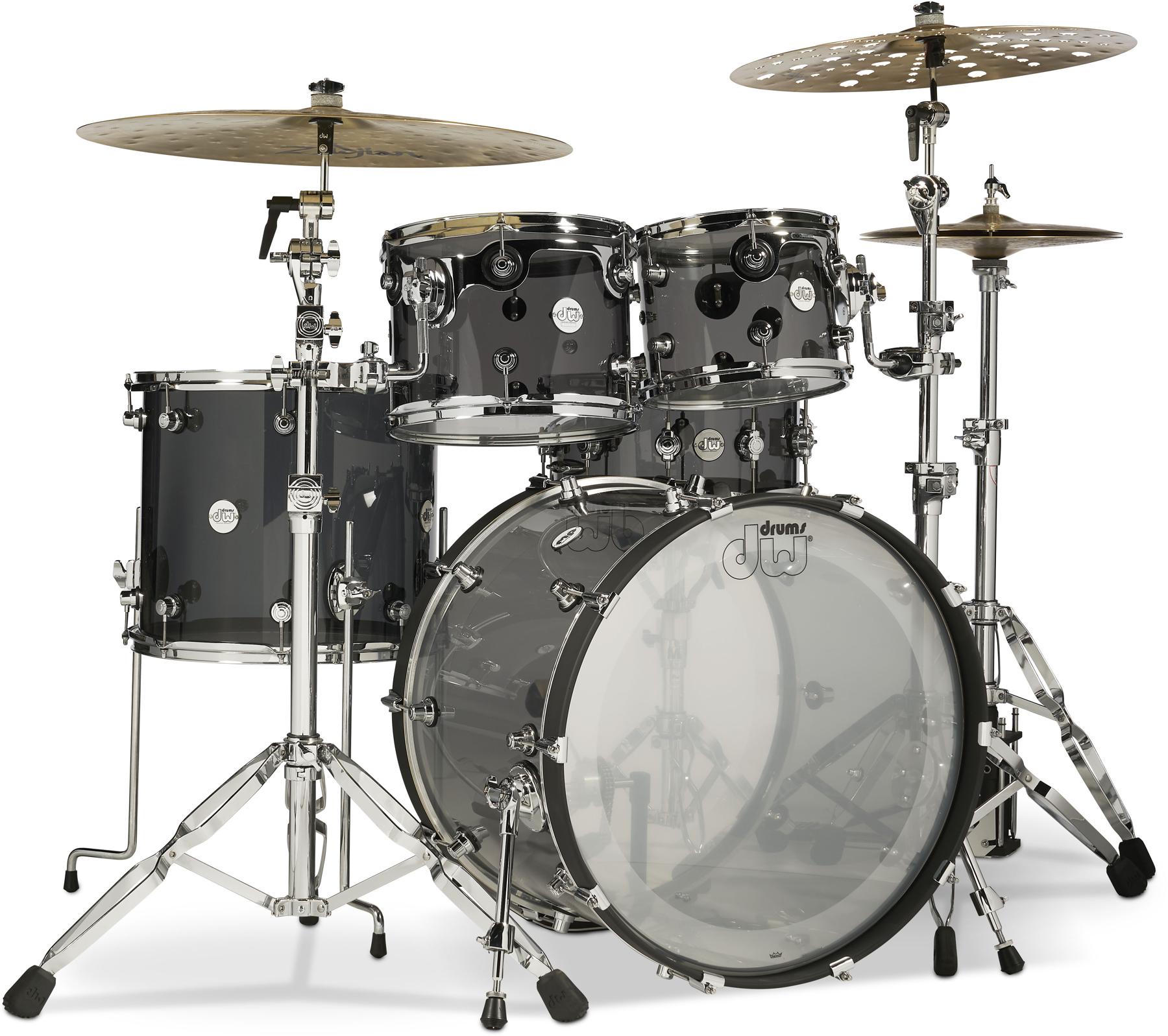 DW DDAC2215SM Design Series 5-piece Shell Pack with Snare Drum - Smoke Glass - Sweetwater Exclusive