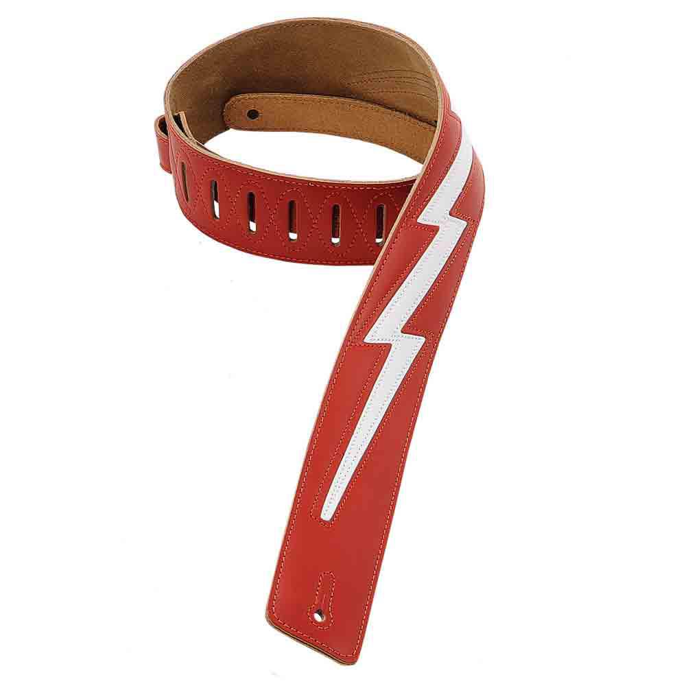 DM2 Genuine Leather Guitar Strap - Red