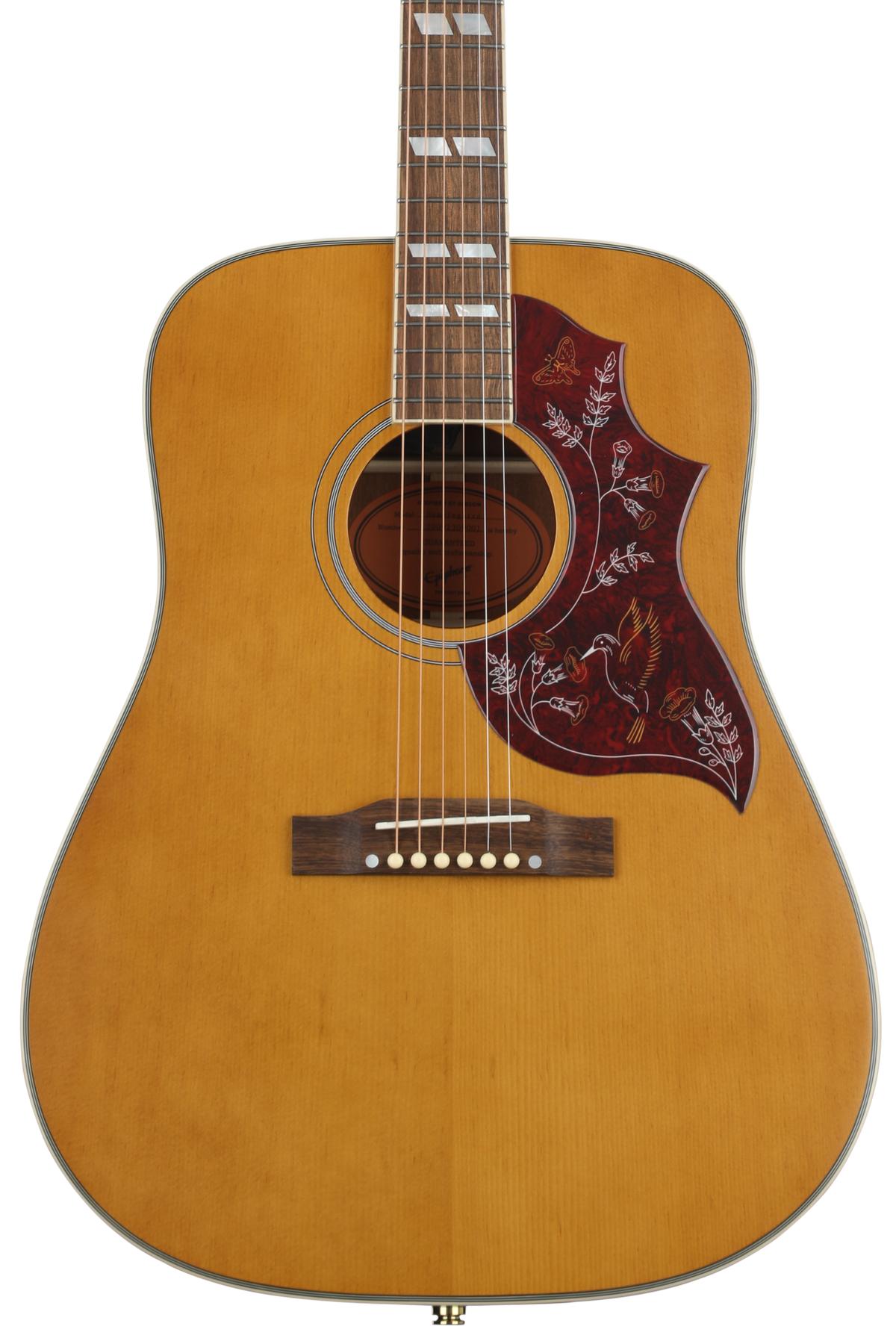 Innocence King Lear Premier Epiphone Hummingbird Acoustic Guitar - Aged Natural Antique Gloss |  Sweetwater