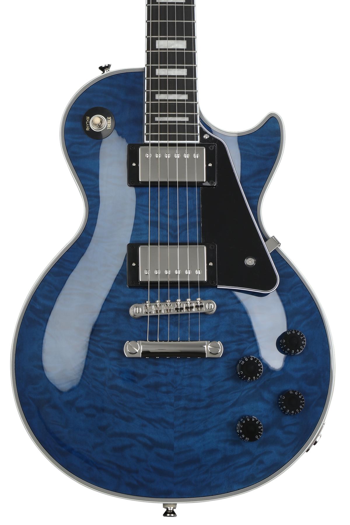 Epiphone Les Paul Custom Electric Guitar - Viper Blue, Sweetwater Exclusive
