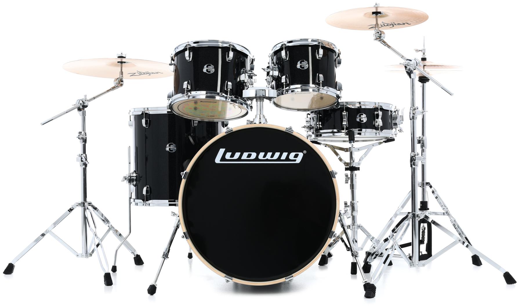Ludwig Element Evolution LCEE220 5-piece Shell Pack with Hardware - Black Sparkle