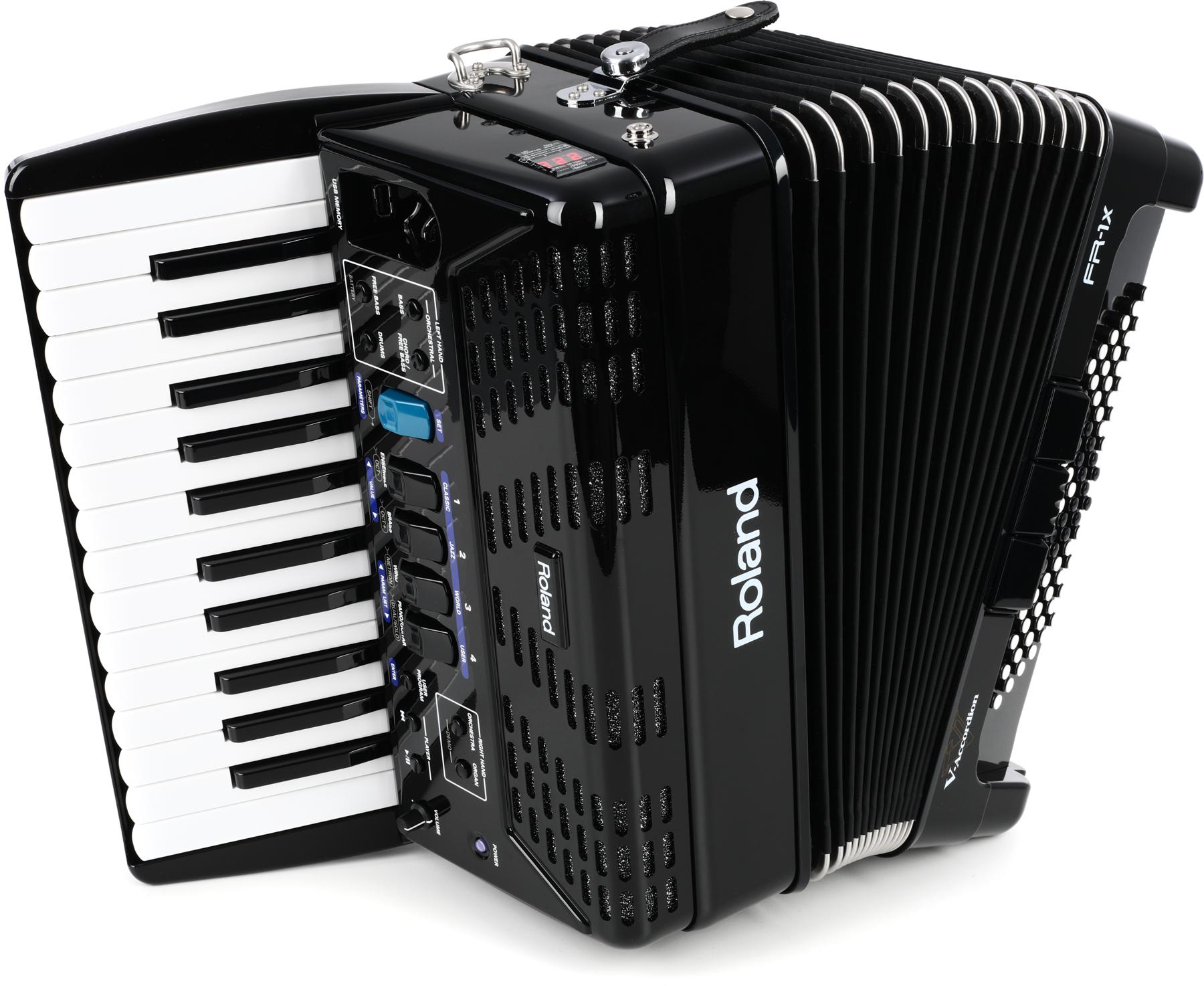 3. Roland FR-1X Premium V-Accordion Lite with 26 Piano Keys and Speakers, Black