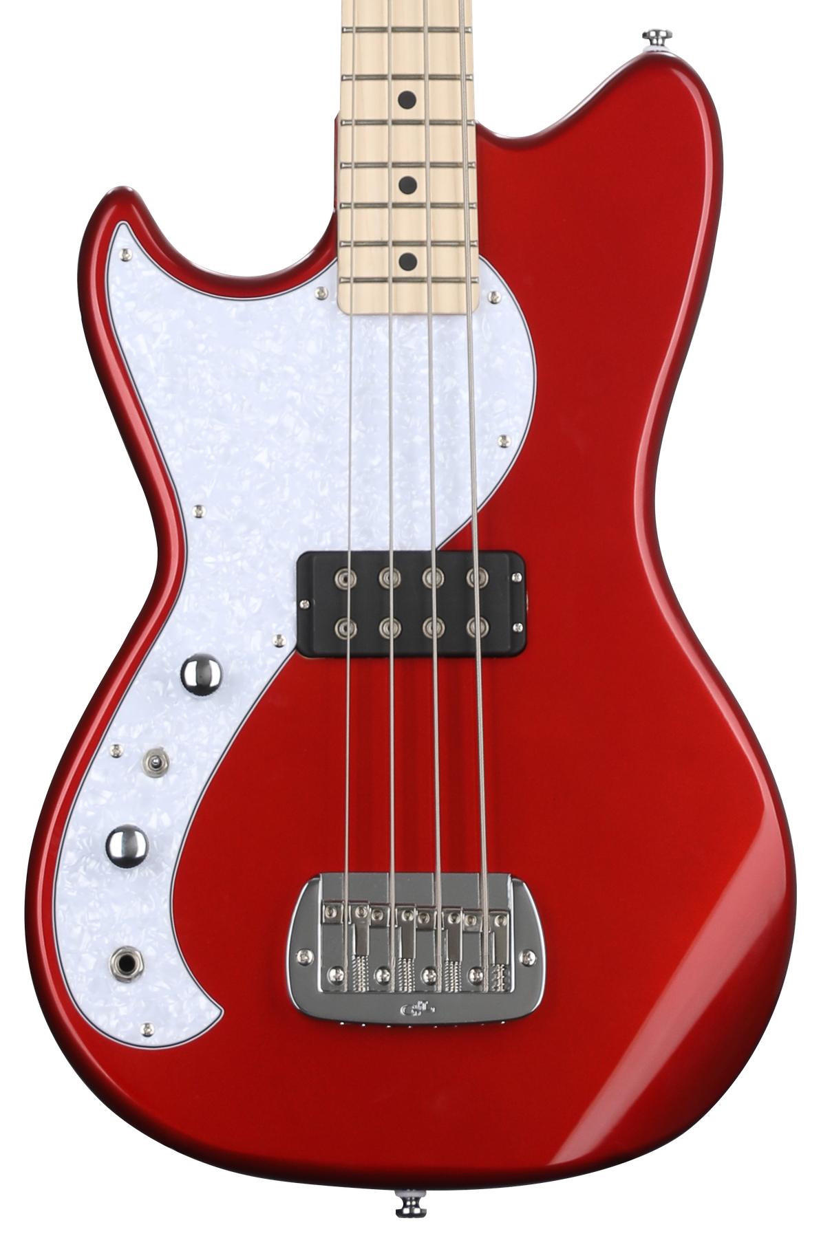 tæppe kryds køre G&L Tribute Fallout Short Scale Left-handed Bass Guitar - Candy Apple Red |  Sweetwater