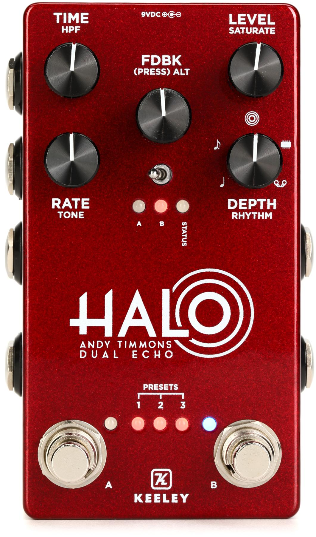 Halo Andy Timmons Dual Echo Pedal - Andy Apple Red, Sweetwater Exclusive