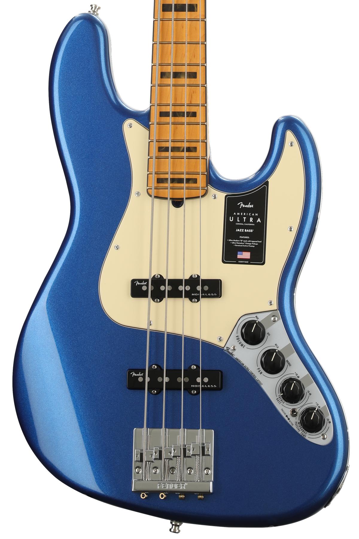 American Ultra Jazz Bass - Cobra Blue with Maple Fingerboard