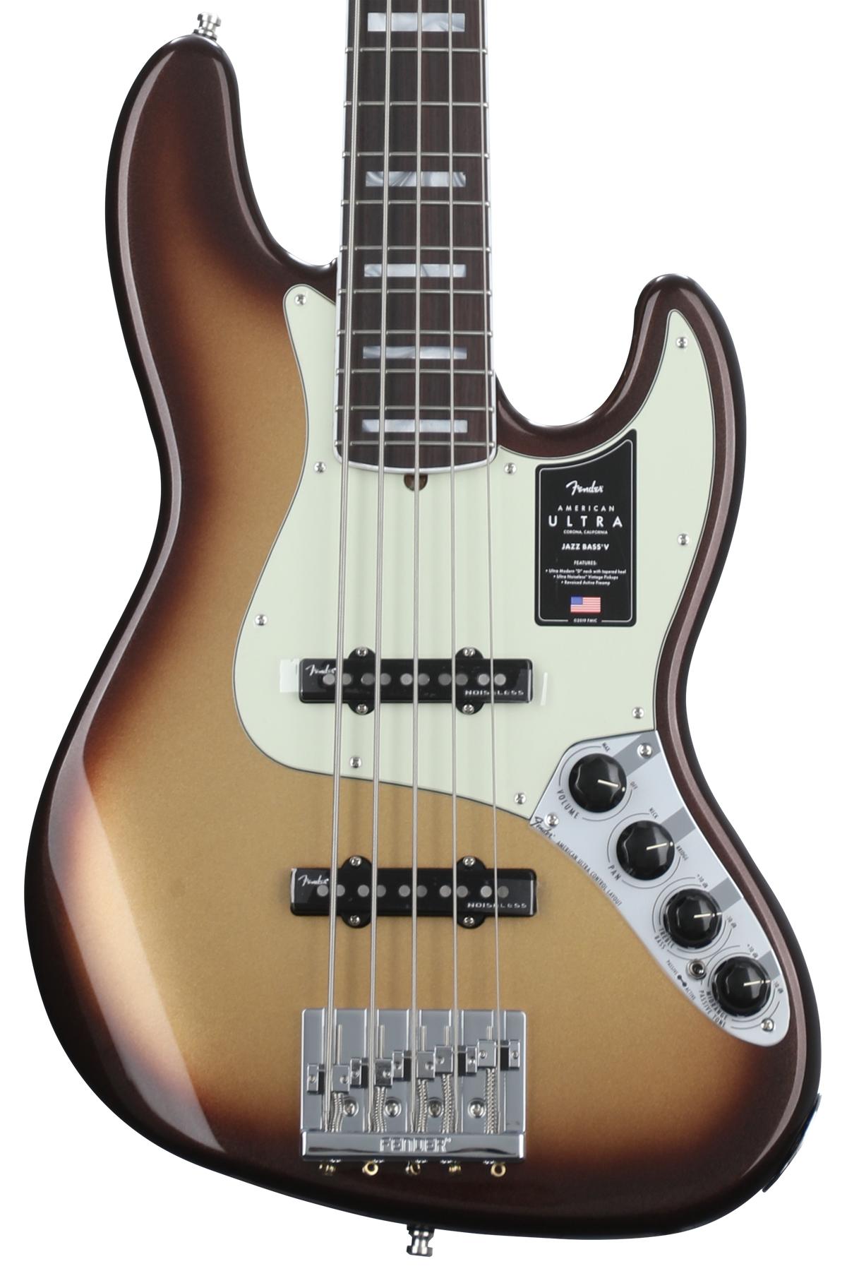 Fender American Ultra Jazz Bass V - Mocha Burst with Rosewood Fingerboard