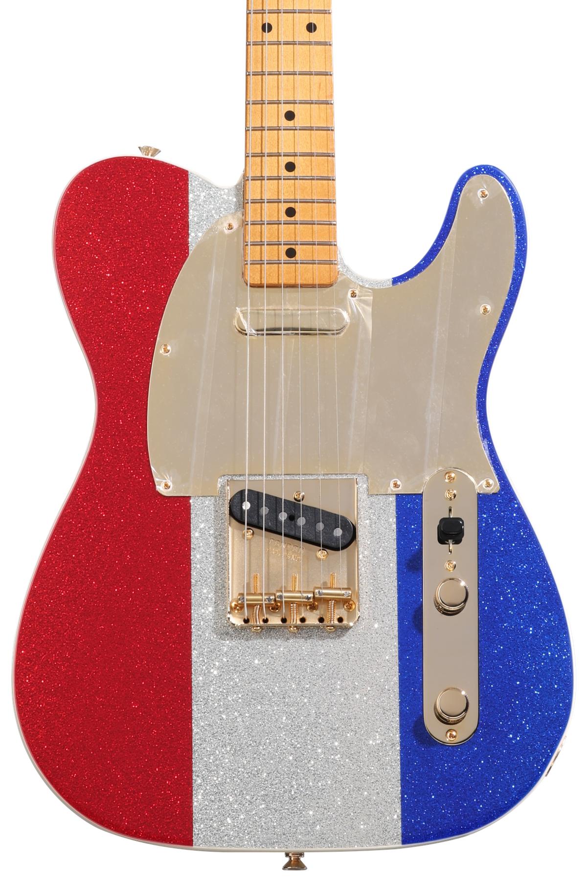 Fender Buck Owens Telecaster Electric Guitar - Red, Silver, and 