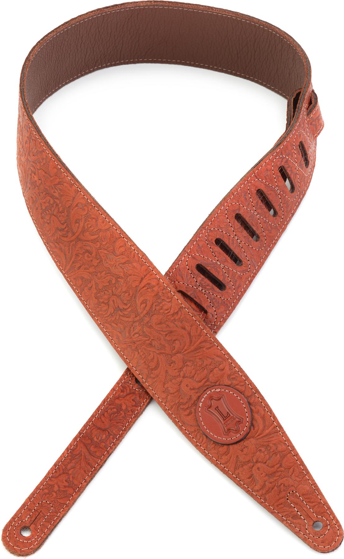 MS317FCL Florentine Leather Guitar Strap - Brown