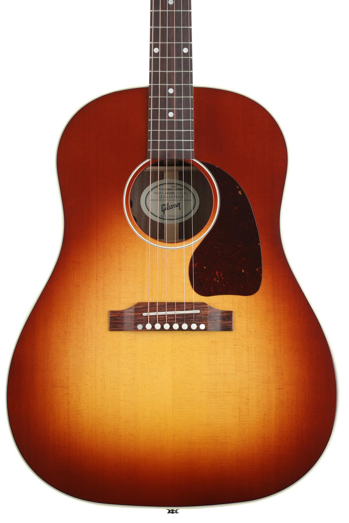 Gibson J45 Studio Review Of Walnut Burst Gibson Ae Guitar Gibson J45 Studio Review Of Walnut Burst Gibson Ae Guitar