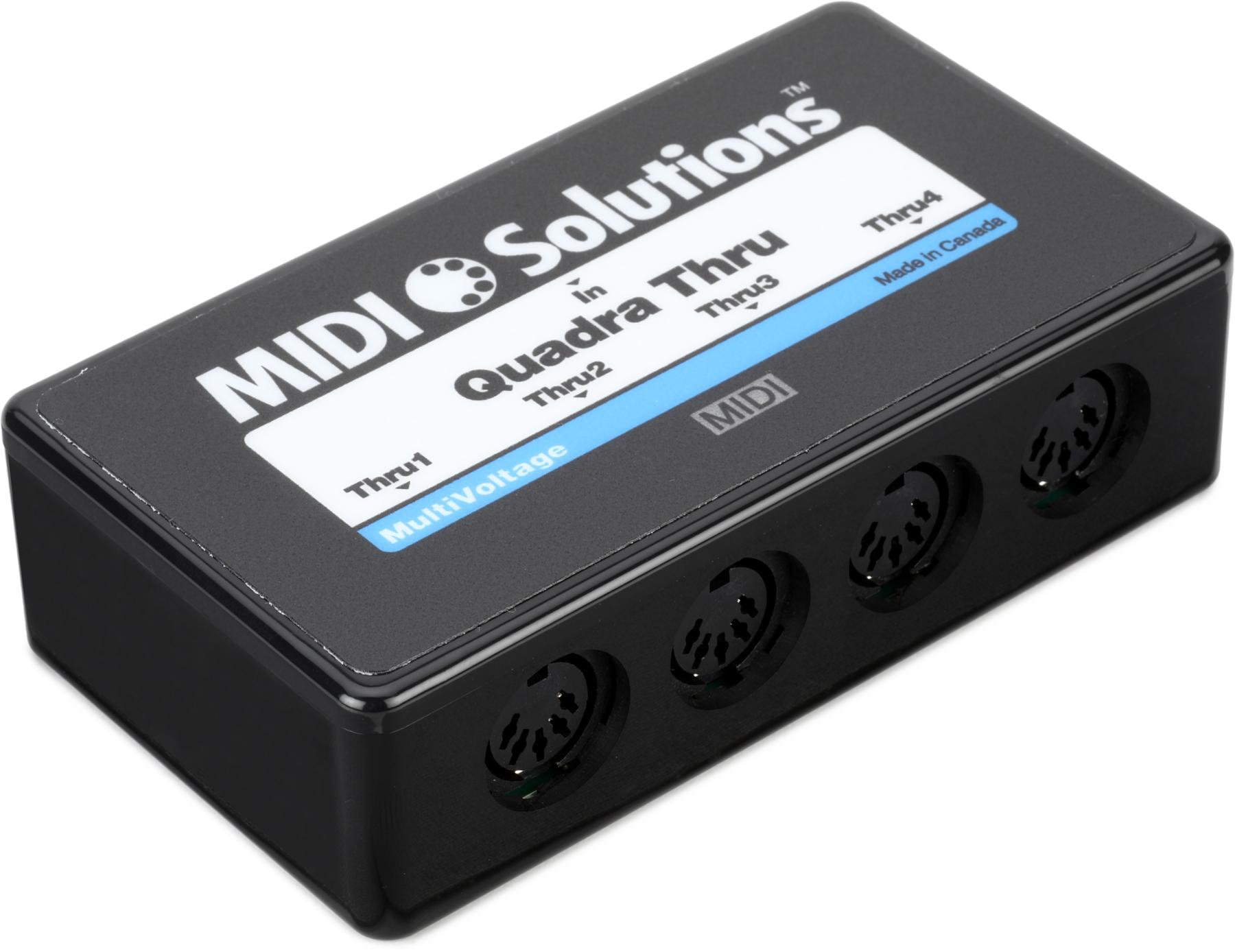 MultiVoltage Quadra Thru 1-in 4-out MIDI Through Box