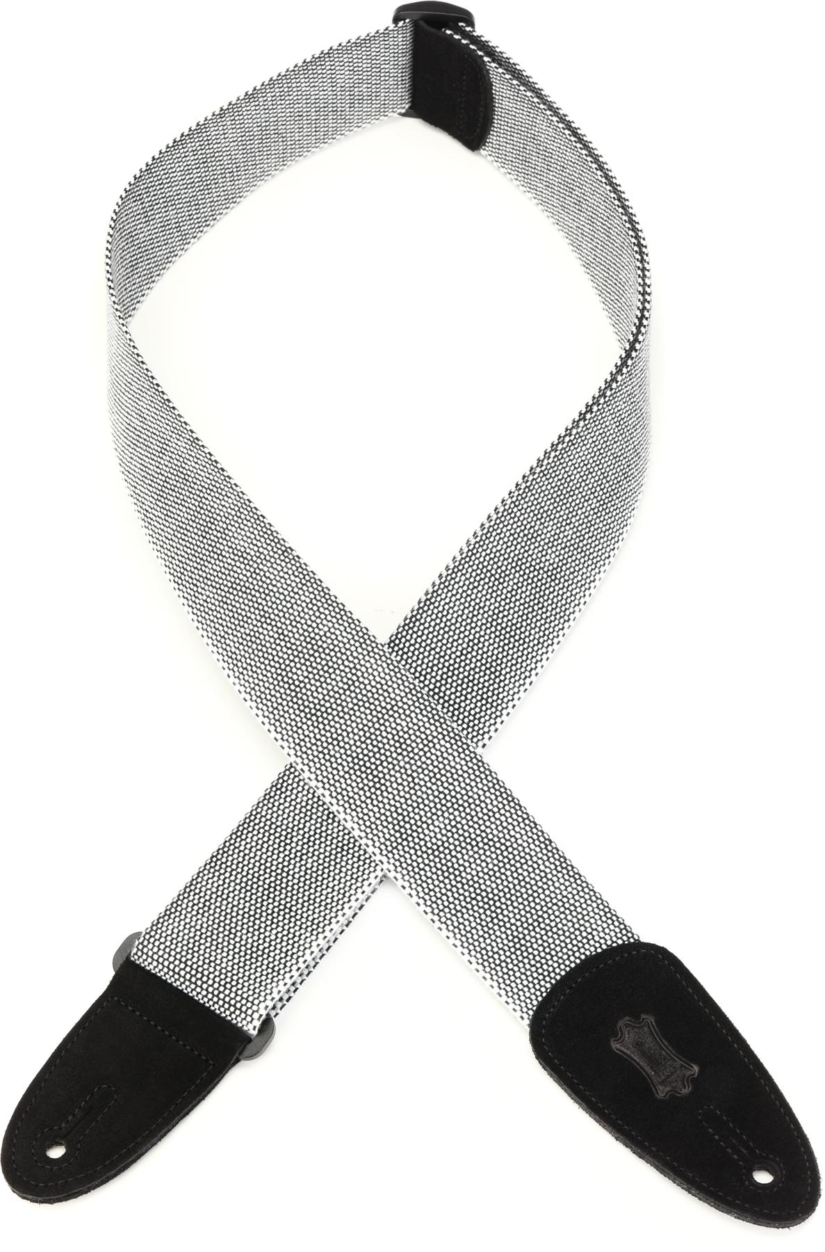 MT8 2-inch Tweed Guitar Strap with Suede Ends - White