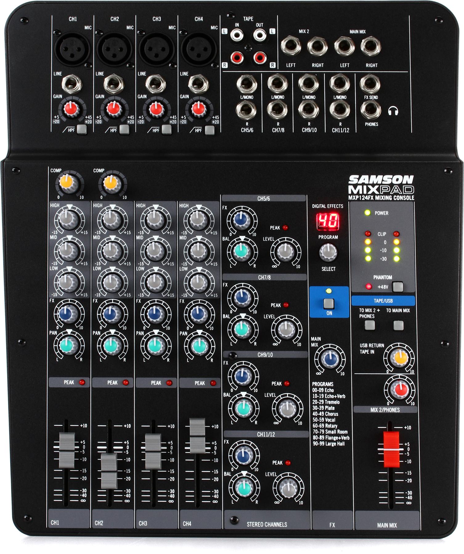 MixPad MXP124FX Mixer with USB & Effects