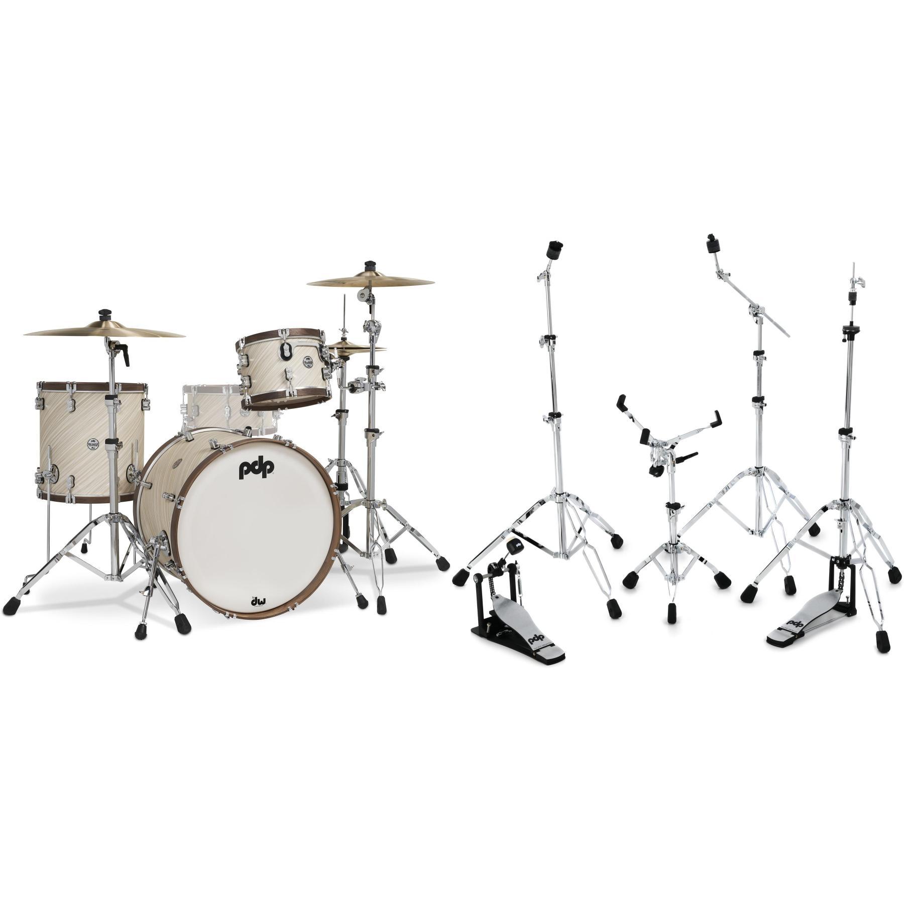 PDP Limited Edition Twisted Ivory 3-piece Shell Pack and Hardware Bund - Twisted Ivory/Walnut