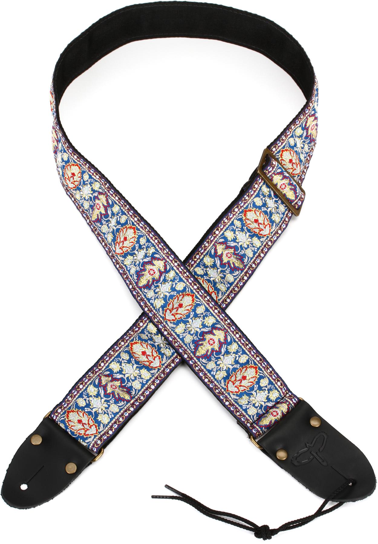 Retro Guitar Strap - Blue/Red