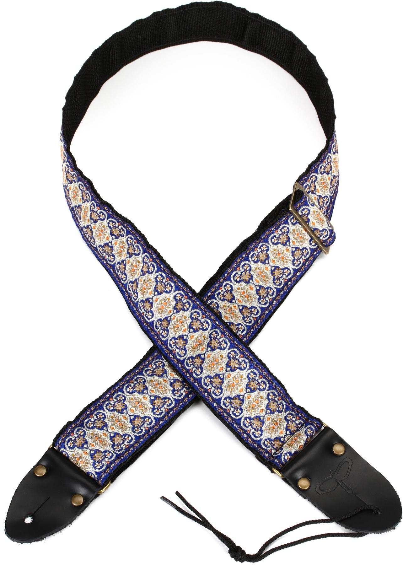 Retro Guitar Strap - Gold/Blue