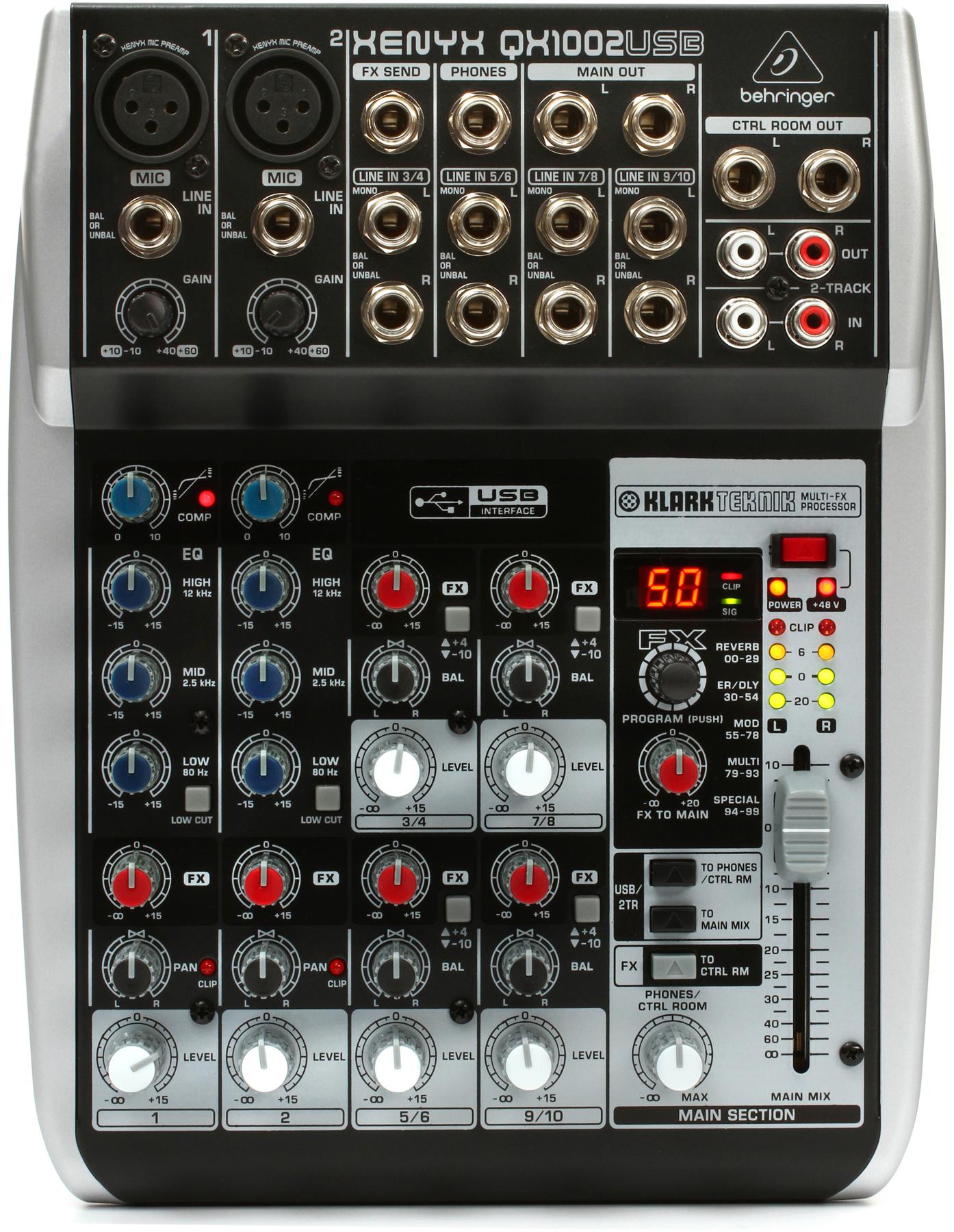 Xenyx QX1002USB Mixer with USB and Effects